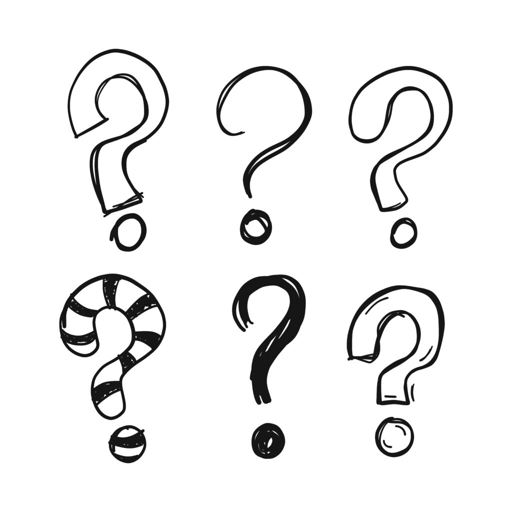 Doodle images of question marks